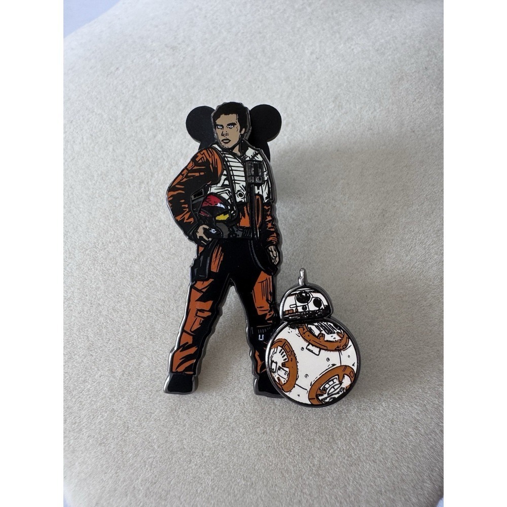 Star Wars The Last Jedi Poe Dameron and BB-8 Disney Pin, Trading Collecting